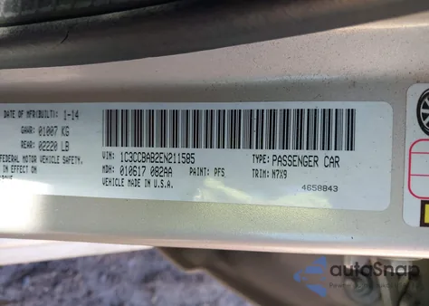 2014 Chrysler 200 Lx из США, поврежденный, VIN 1C3CCBAB2EN211585